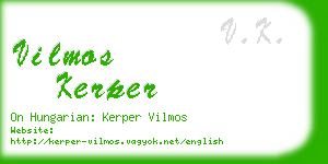 vilmos kerper business card